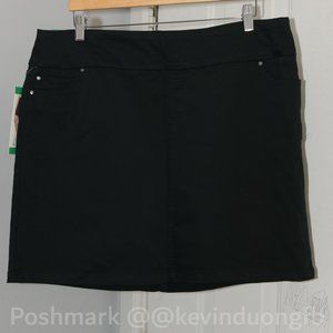 Ladies Women Denim Skort, Black‎ Denim , S.C. & CO